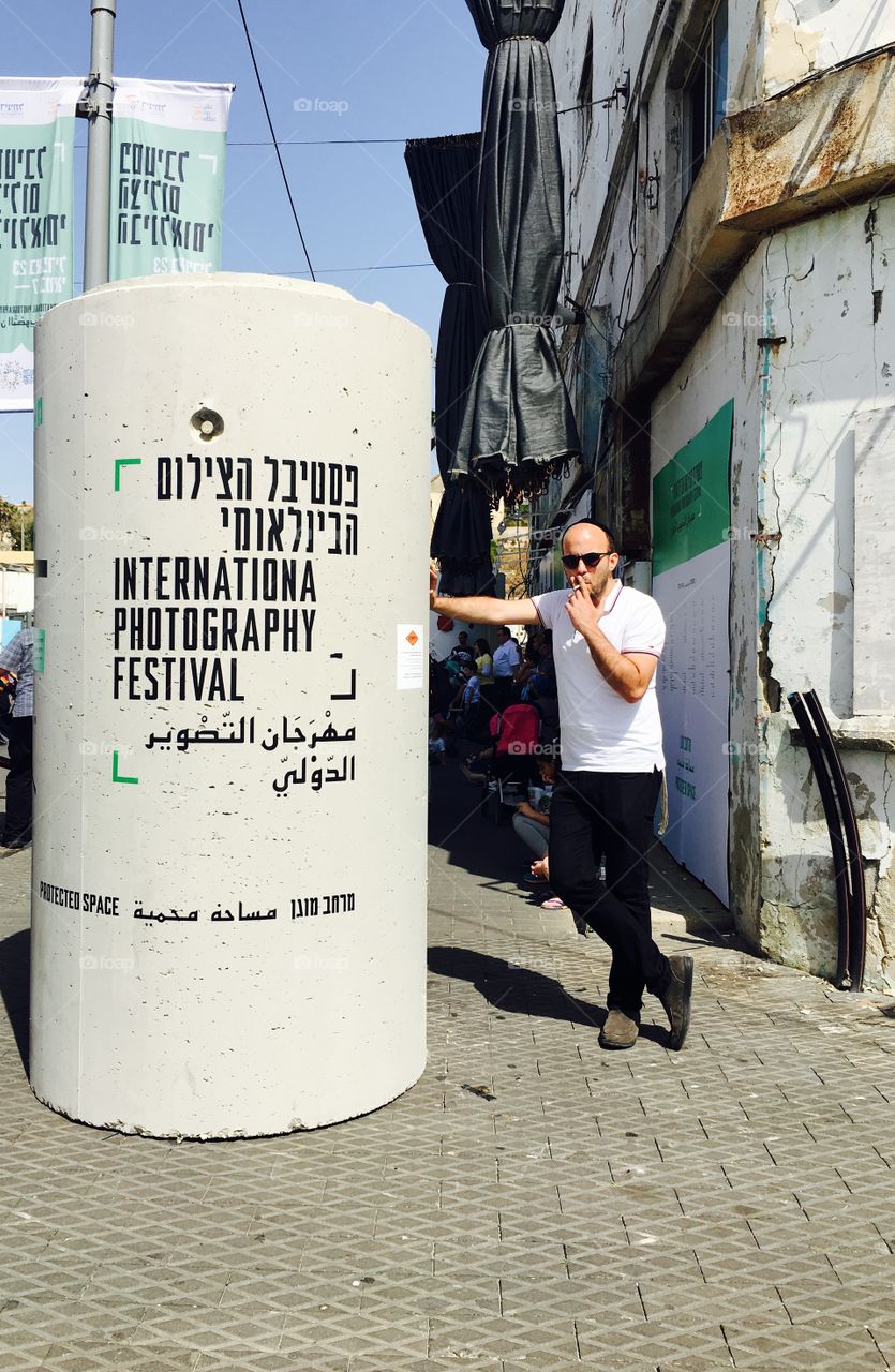 Man smoking cigarette