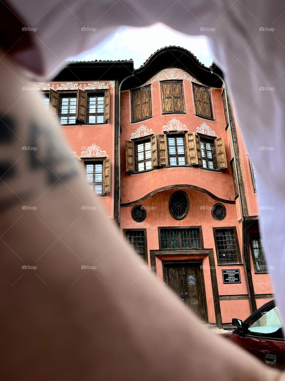 Beautiful red old building from Plovdiv.