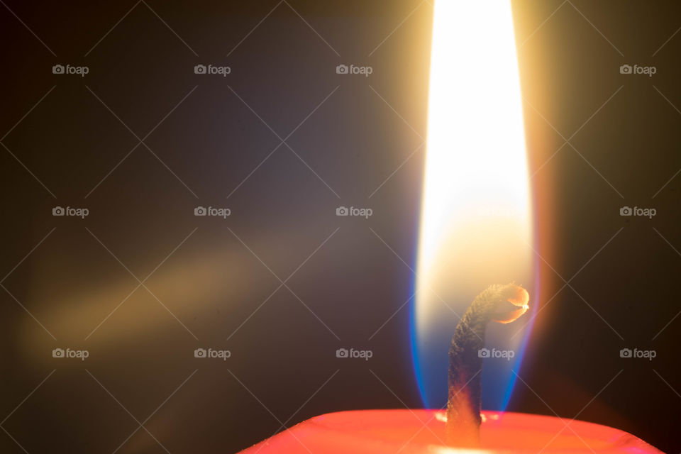 Candle flame. Macro photo.