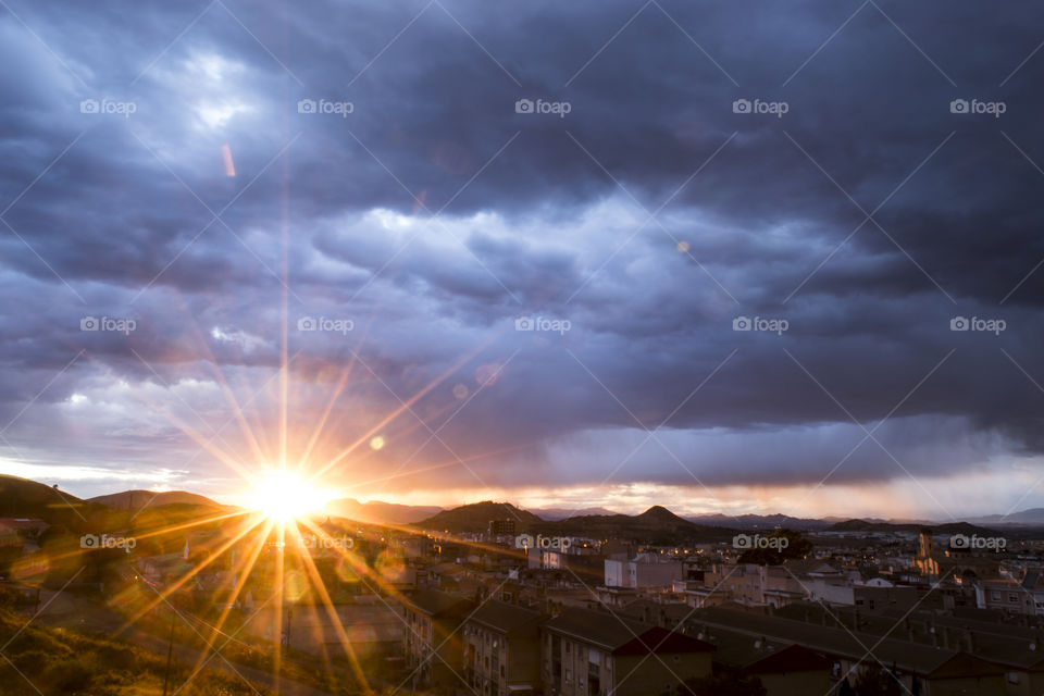 High angle view of houses in city