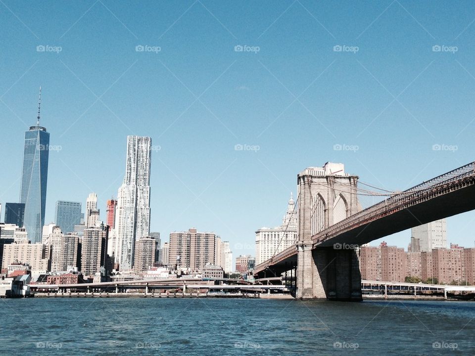 Buildings and a bridge 