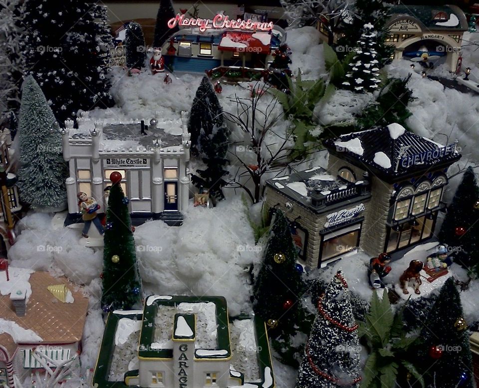 Christmas village collection display