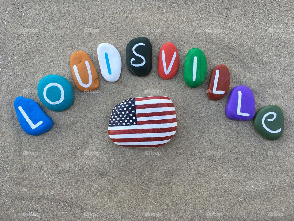 Louisville,Kentucky,USA, souvenir on colored stones 