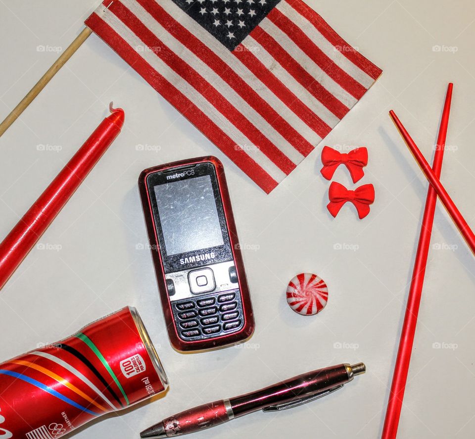 a collection of things that are red