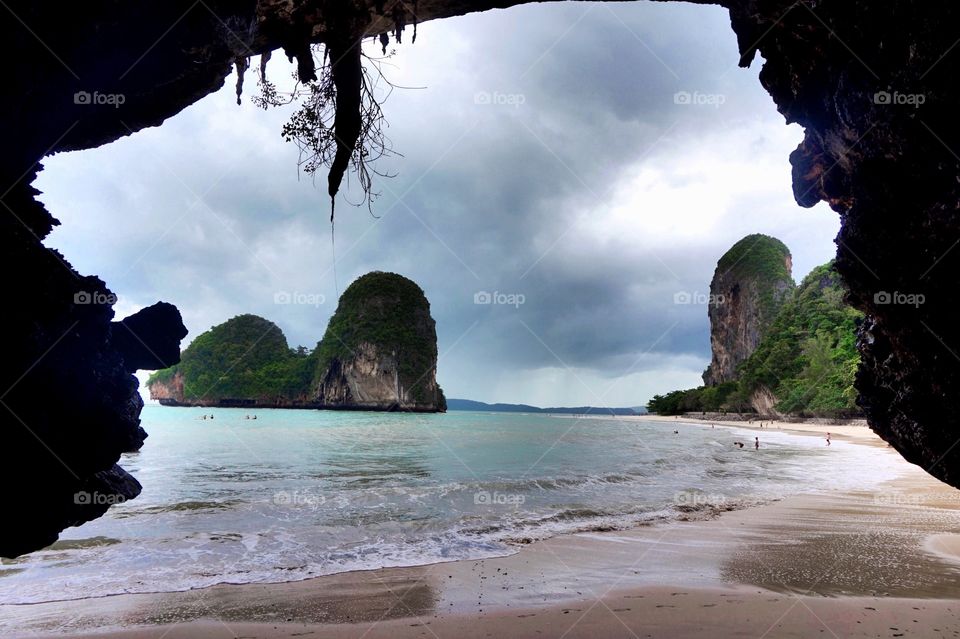 Krabi cave beach Thailand 