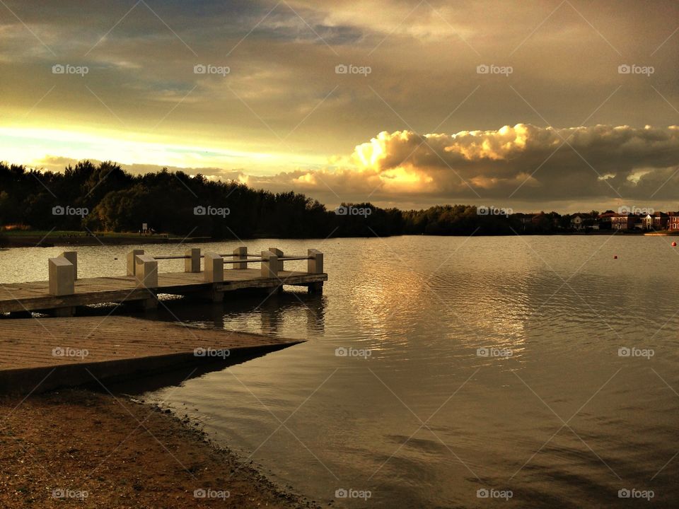 Golden hour at the lake