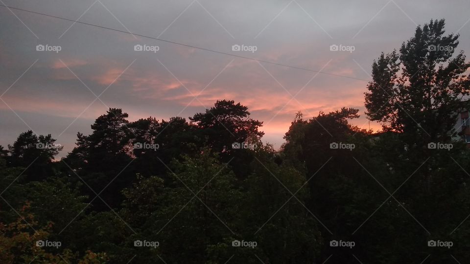 закат после дождя