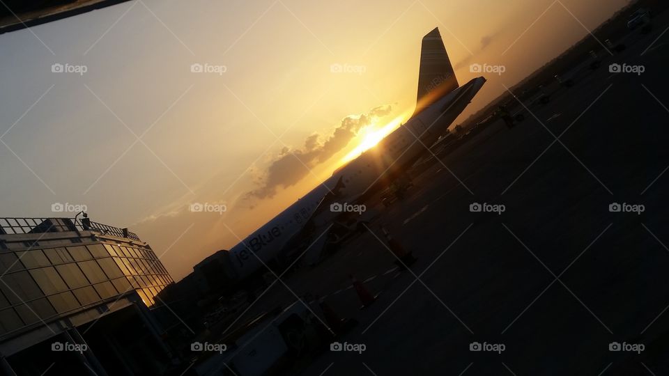 sun behind aircraft