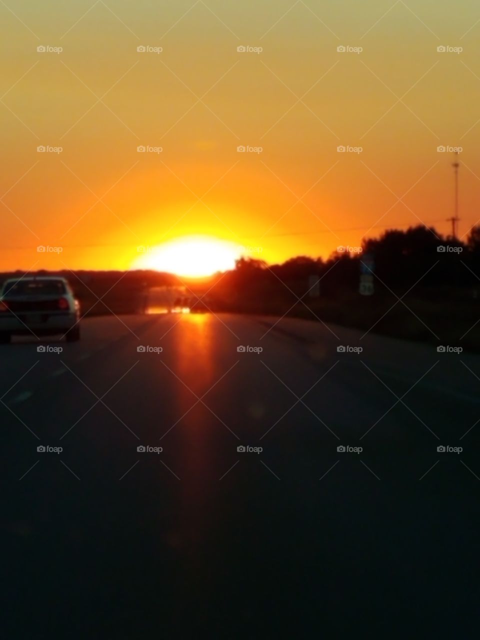 Sunset on the Highway