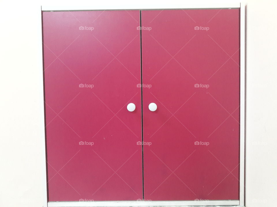 organizer
two doors pink cupboard / cabinet