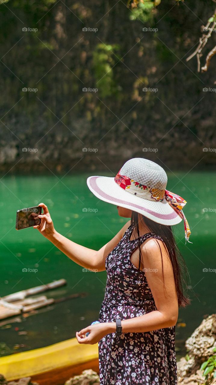 tourist taking a selfie