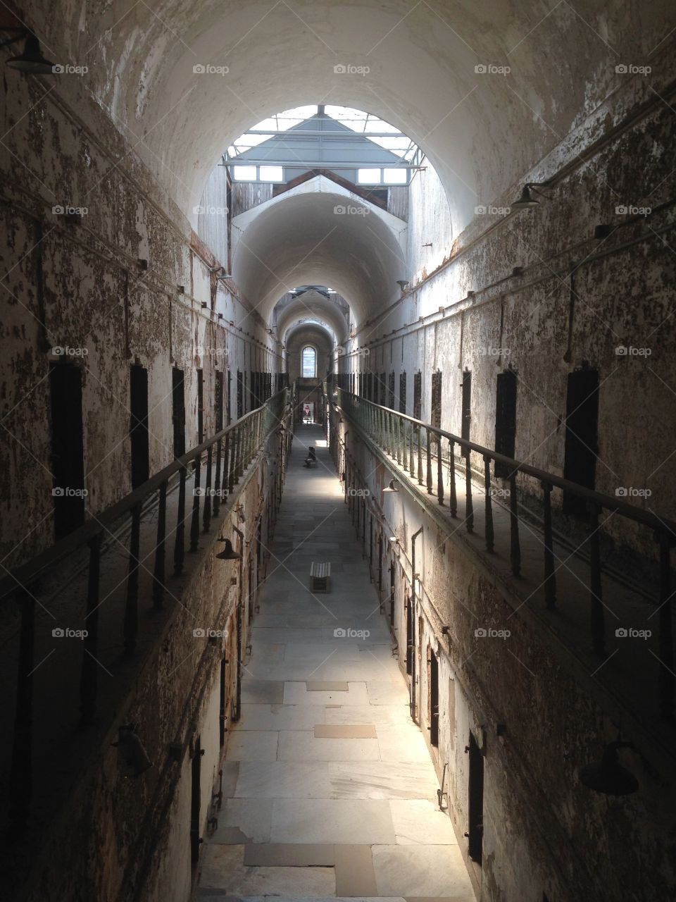 Old Penitentiary Cell Block . Interior of a cell block in the world's oldest modern prison, Eastern State Penitentiary, in Philadelphia 