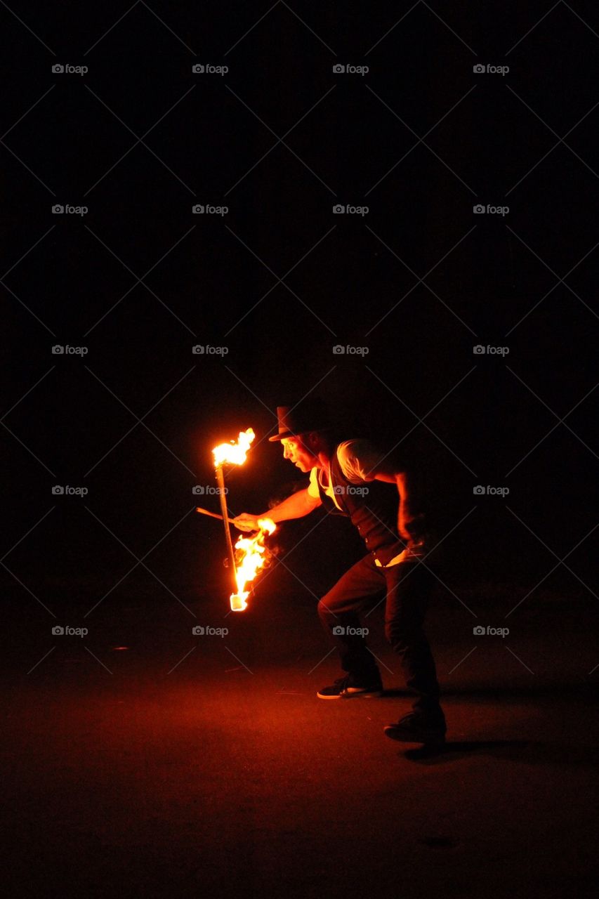 Fire juggler