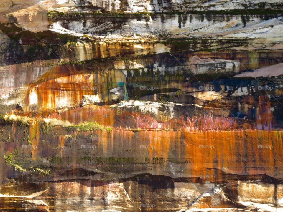 Pictured Rocks, MI (detail). Pictured Rocks Lakeshore near Munising, MI (detail)