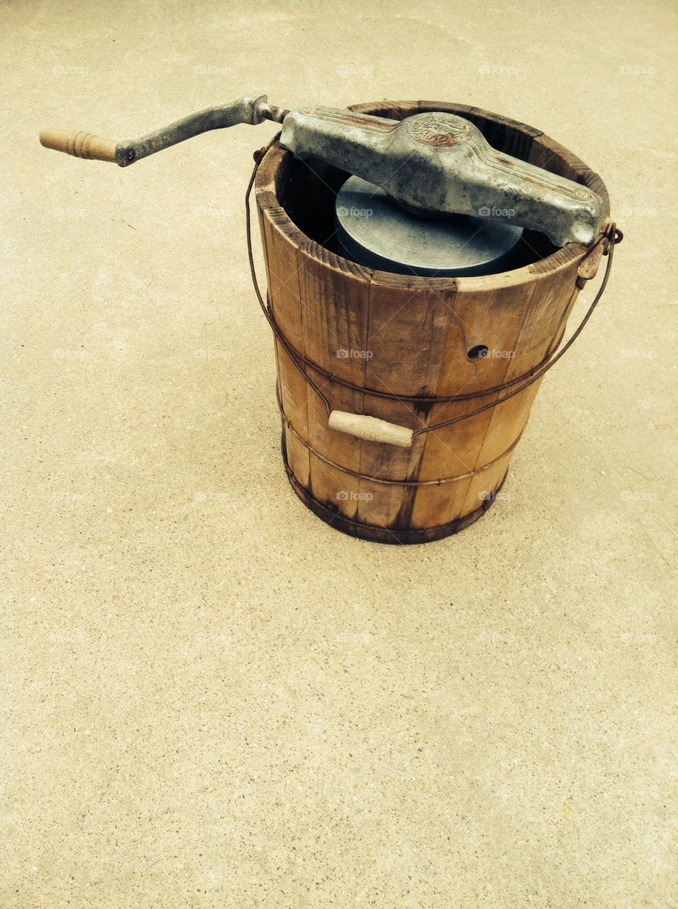 Old crank ice-cream maker  