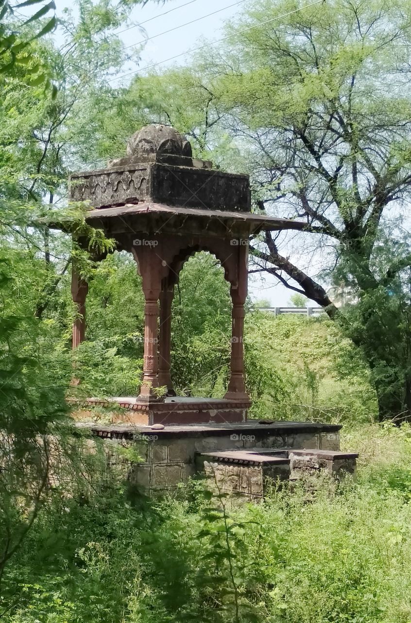 monument in forest