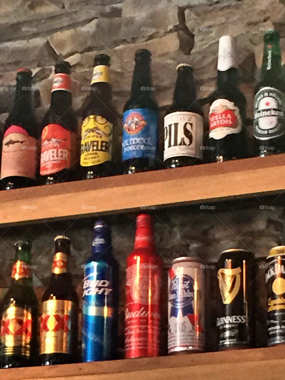 A selection of beers are available. 