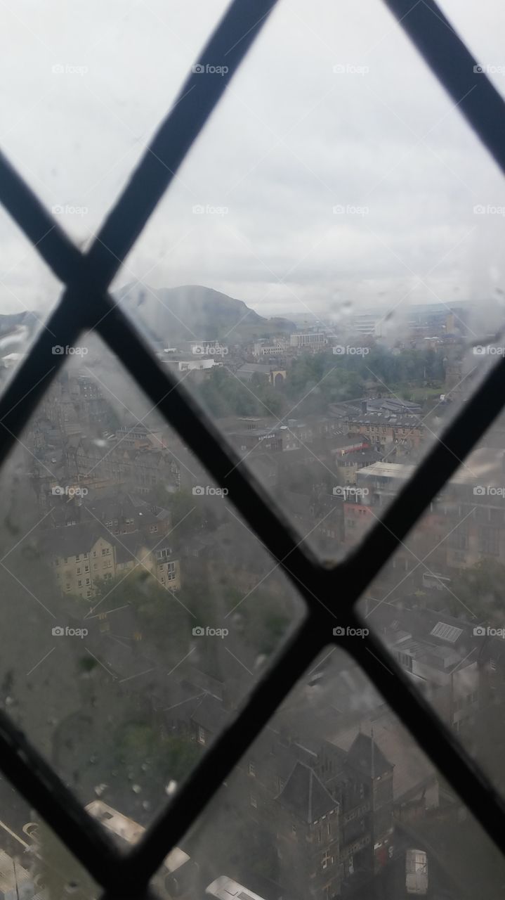 City of Edinburgh from the Castle in Scotland