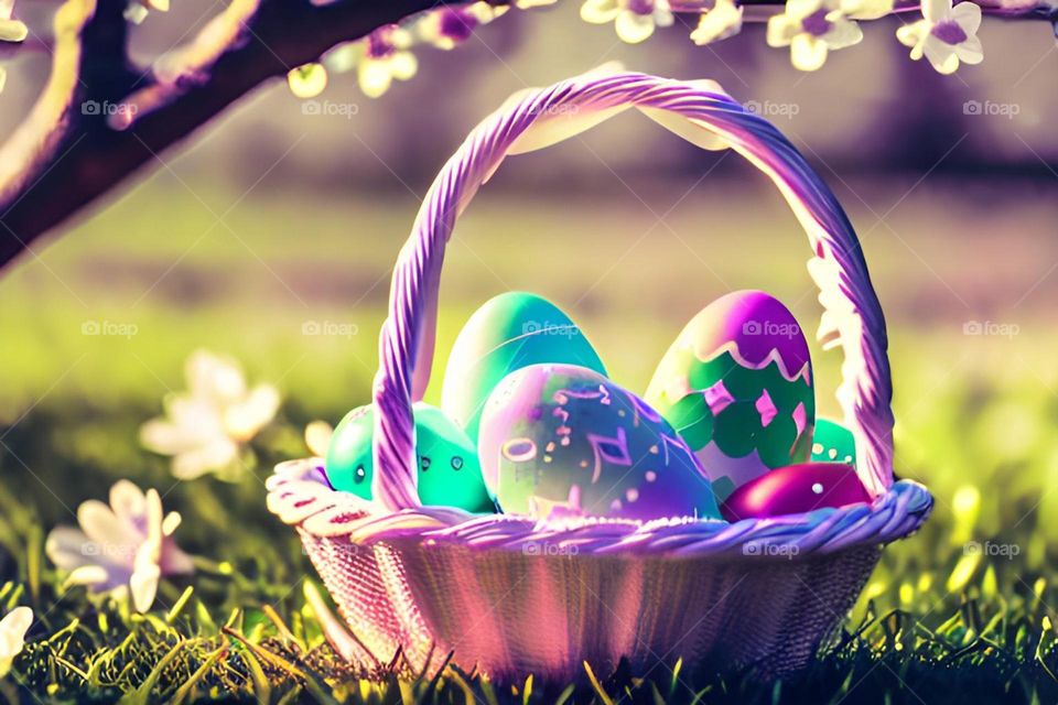 Easter feast, Easter eggs, colored eggs, Spring, Egg