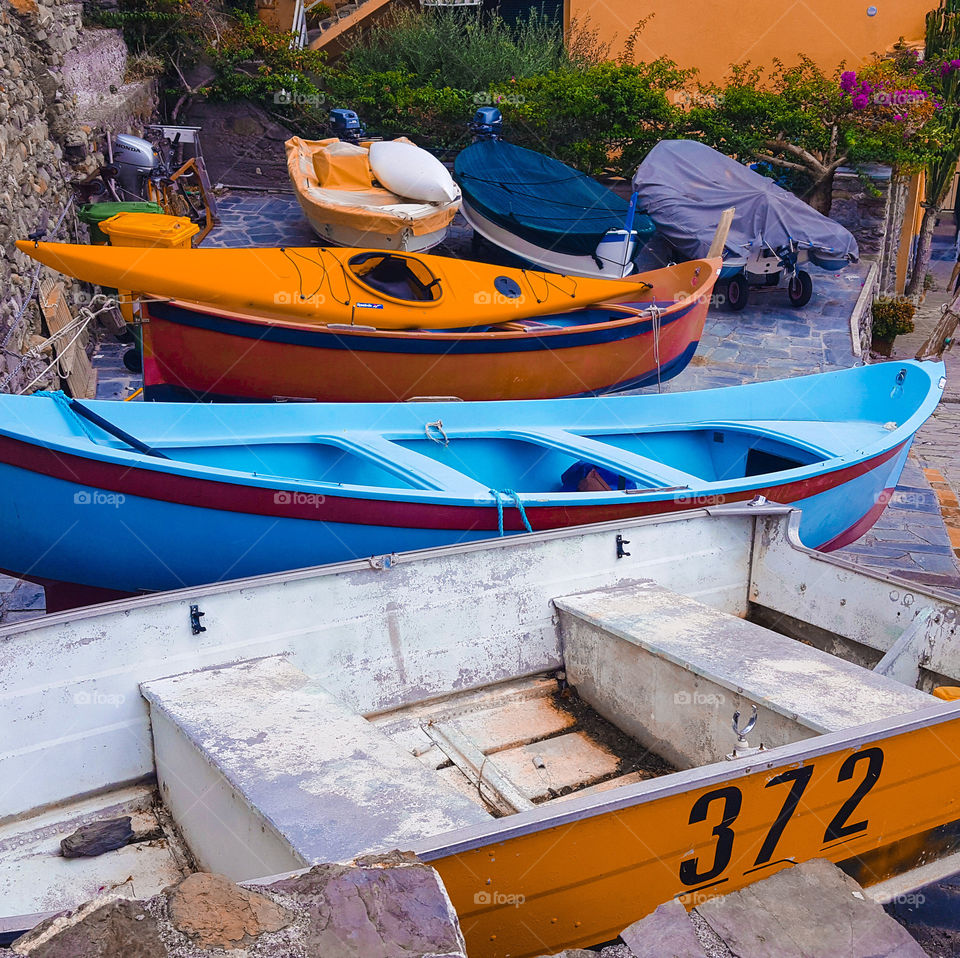 Boat in Manarola in Italy