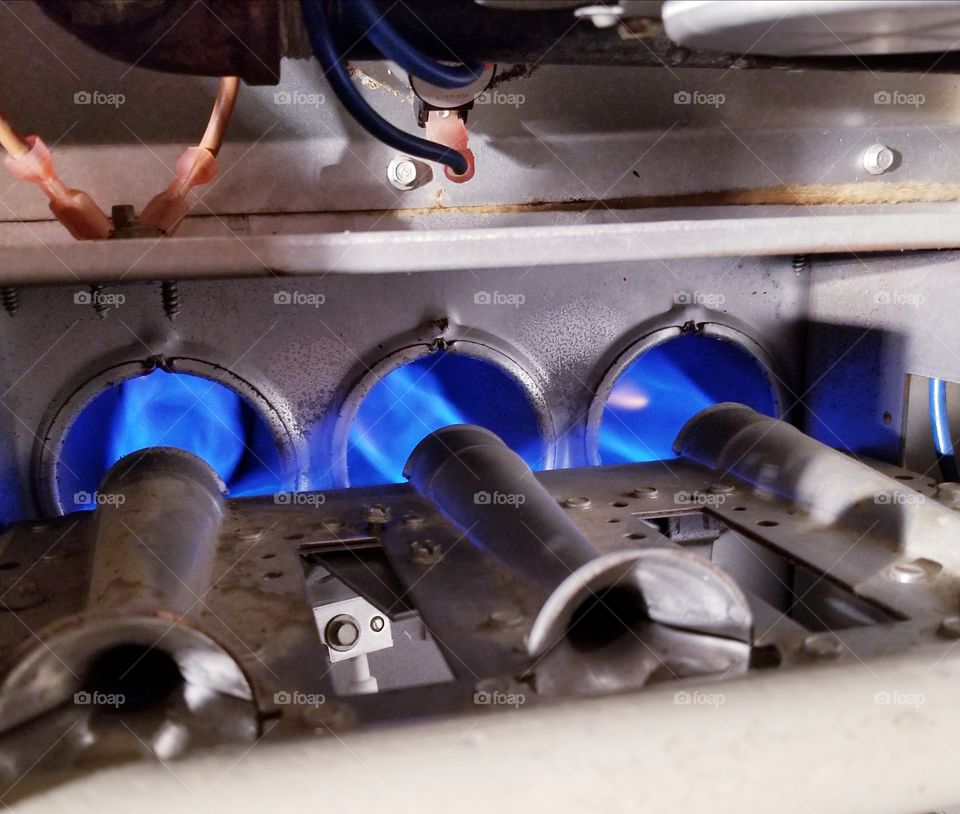 Flames Inside Furnace