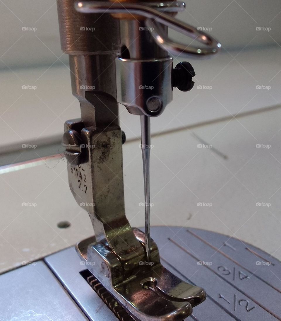 nice metal, close up shot, sewing machine