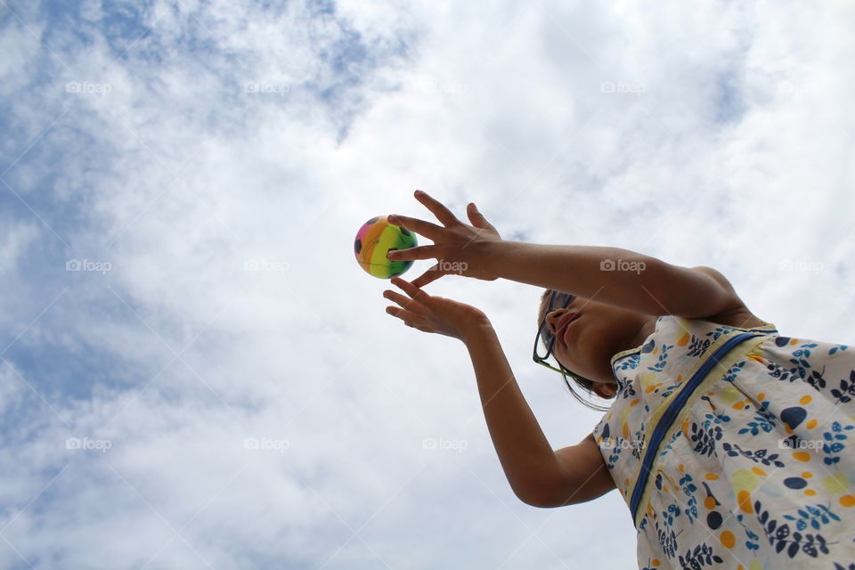 playing ball in summer