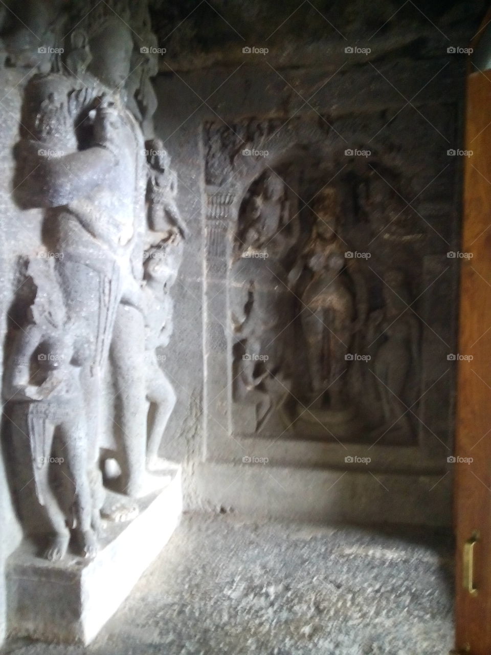 Ancient Cave of Ellora in India
excavated almost 1500yers i.e. 500 to 700 A.D.
Hindu God Shiva and beside
Hindu Goddess Parvati statue in Cave no 15