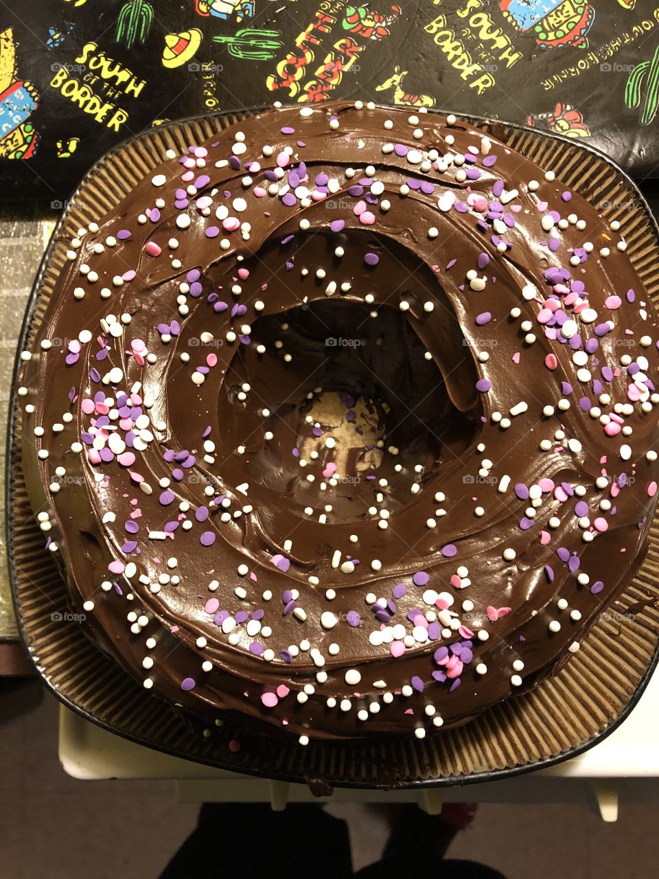 Chocolate cake with snow flakes...Mina 1017