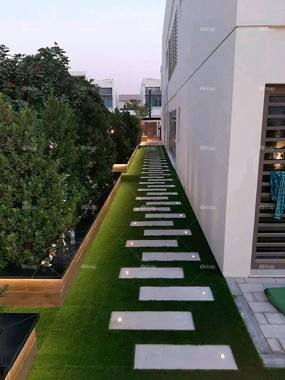 The image embodies a natural natural plate of the mountains of nature, where green agricultural stands are graded on the slopes as if they were lines of a poem, which fog harmoniously wrapped, and clouds hugged them in the mountain knife and the whis