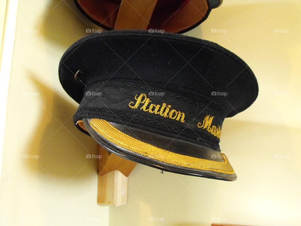 A station Manager's (or Master? ) Hat in a museum