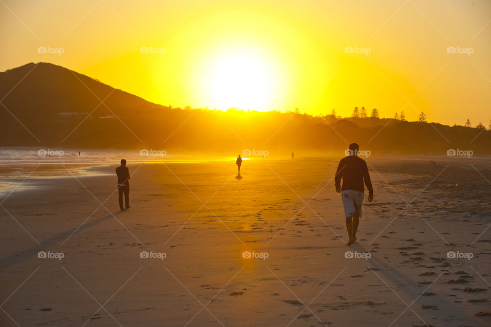 walking on the beach