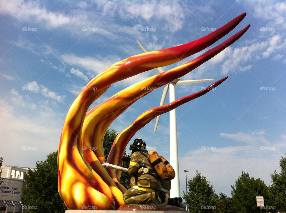 outdoor fire art firefighter by evesevere