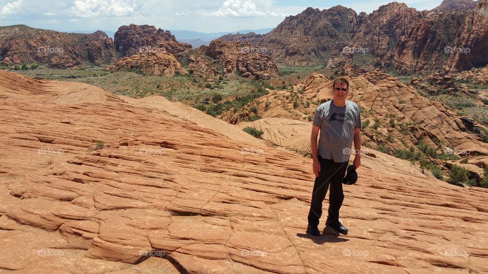 guy standing in Snow Canyon St George Utah