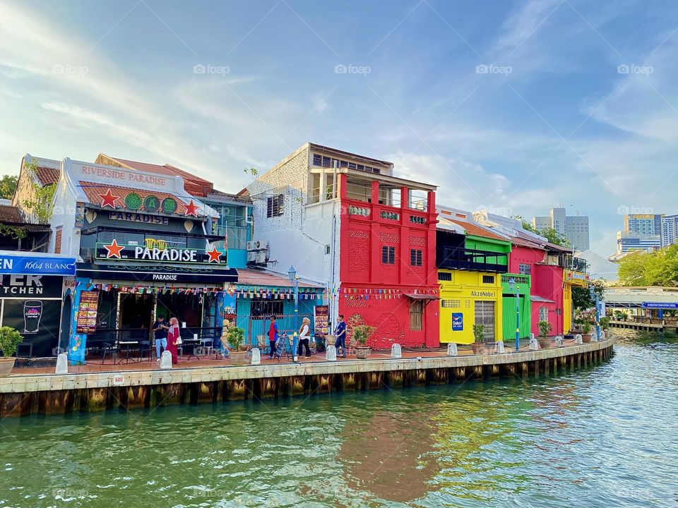 Colourful view by the river