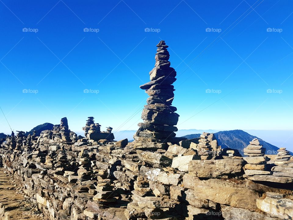 Host of Cairn on the high hills of Nepal