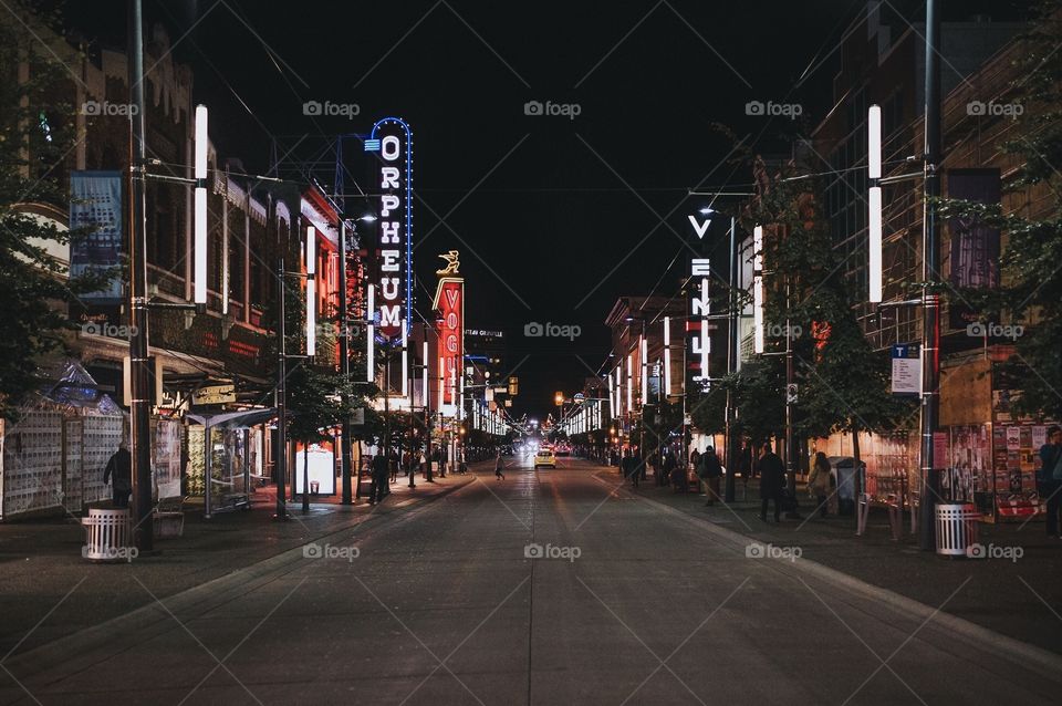 Granville St at night