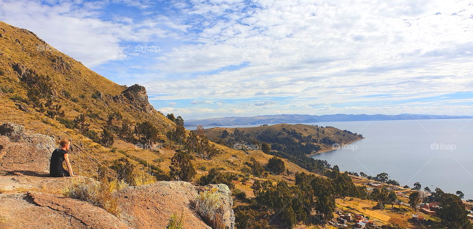 view on Titicaca Lake Bolivia