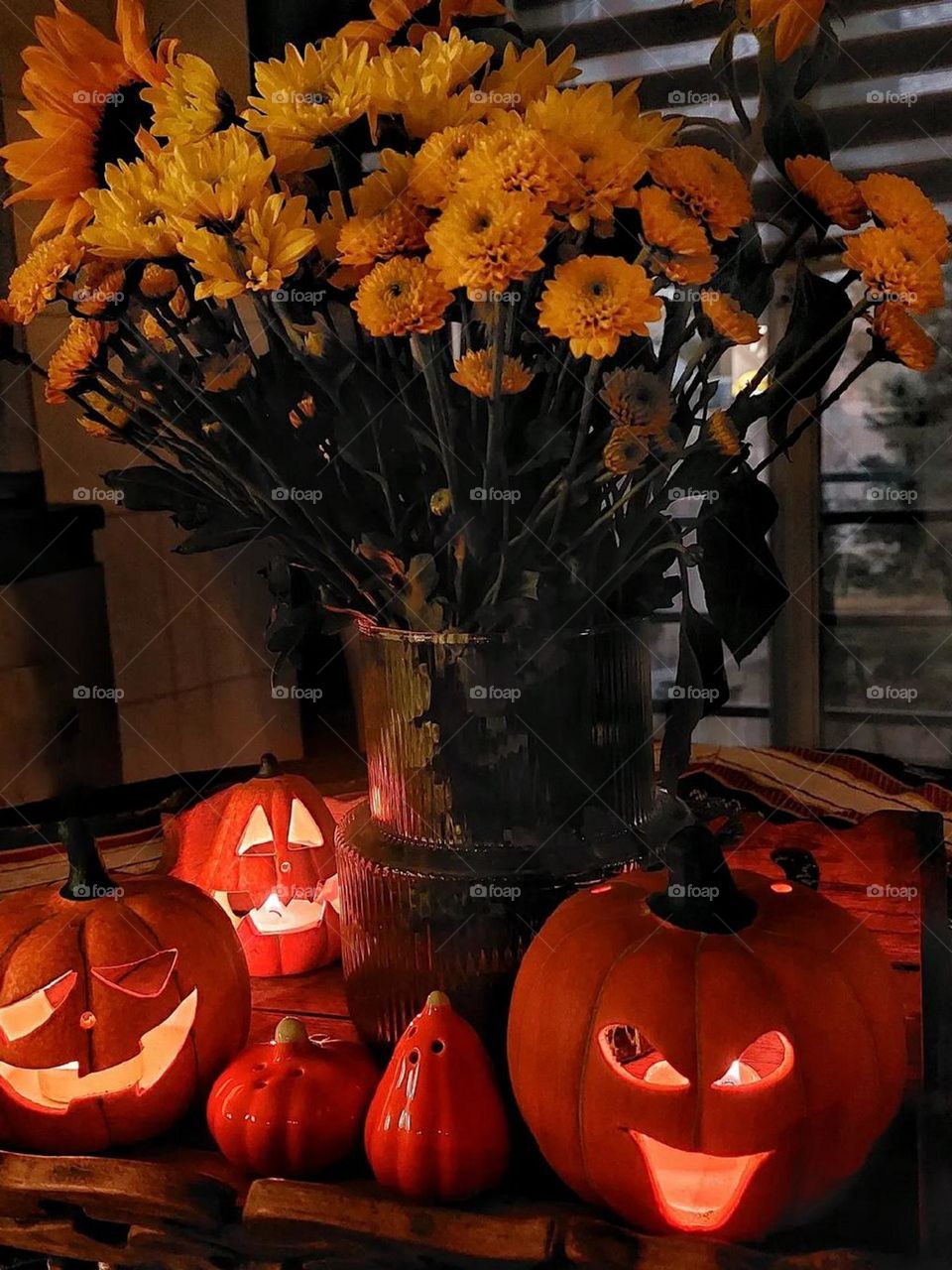 Halloween at my friend's house.she and her hubby light the candles every night for the children, and the children are still excited about Halloween