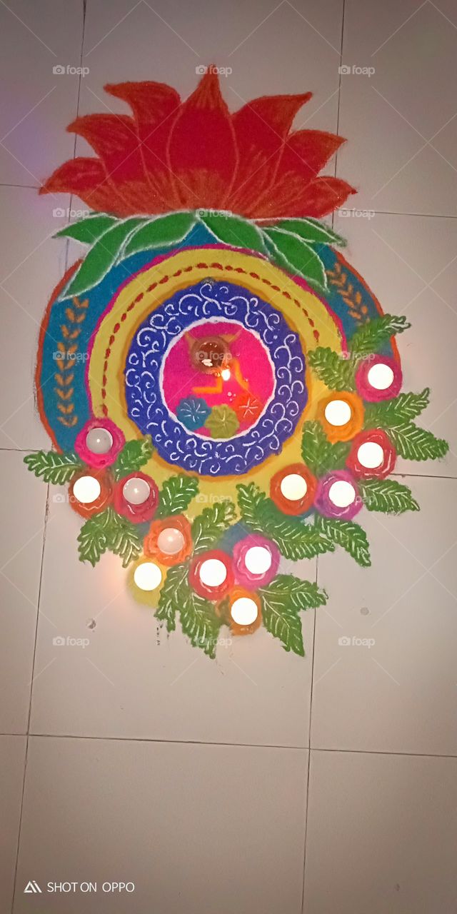 #Diwali #ragoli # color #colorful #multi color #tradition #diya #