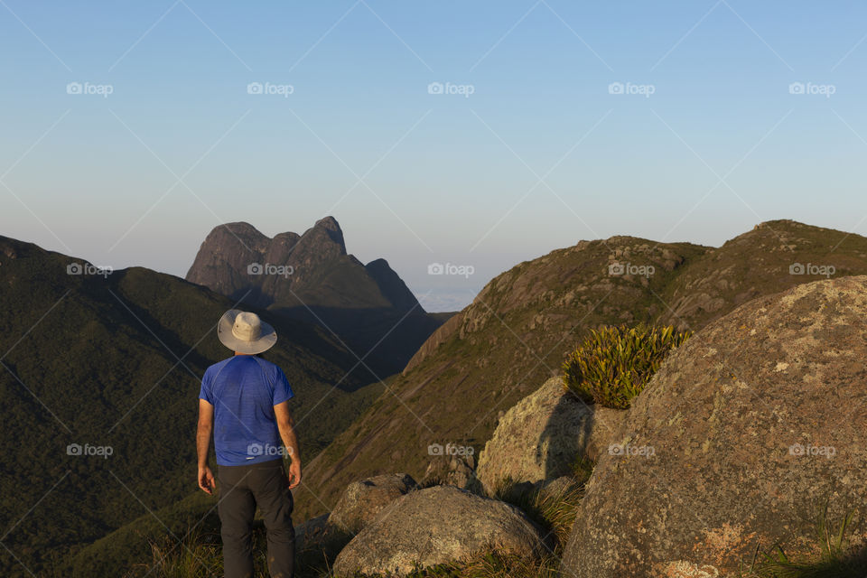 Hiking in Brazil - Man looking at Pico Parana after a good walk.