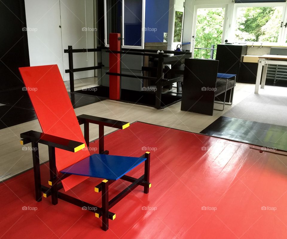 The interior of the Rietveld Schröder House