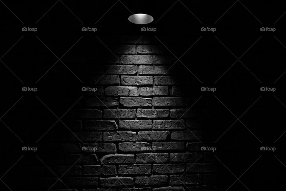 Black and white of a brick wall