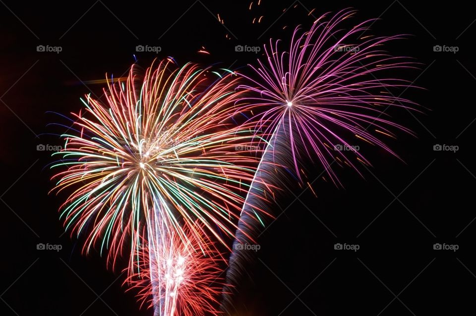 Long exposure fireworks shot on the 4th of July