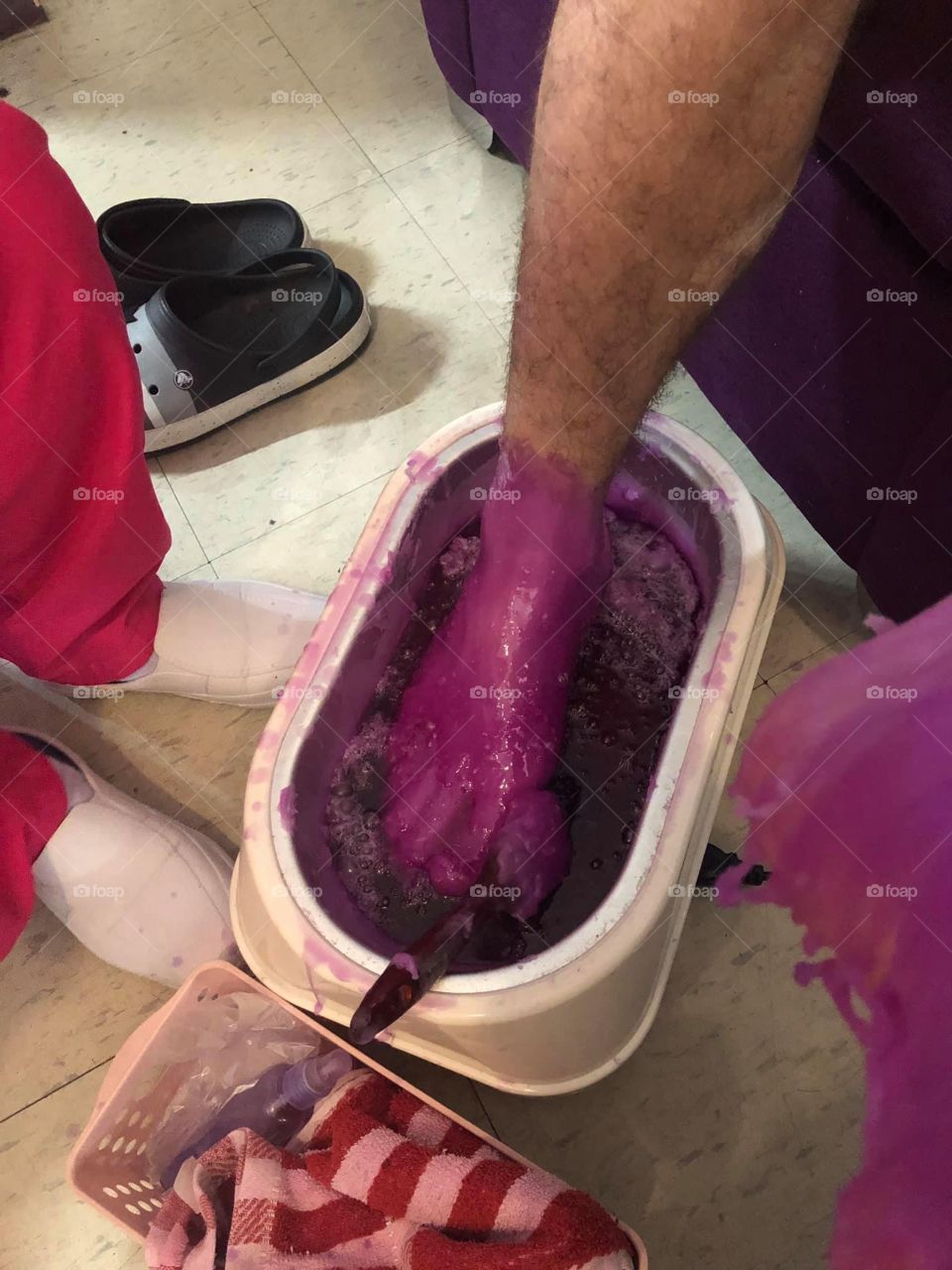 Paraffin wax treatment. It's often used in skin-softening salon and spa treatments on the hands, cuticles, and feet because it's colorless, tasteless, and odorless