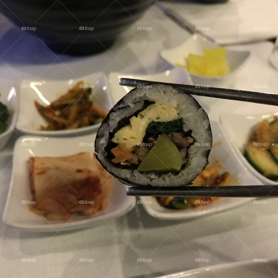 Korean food, kimbap in Milan