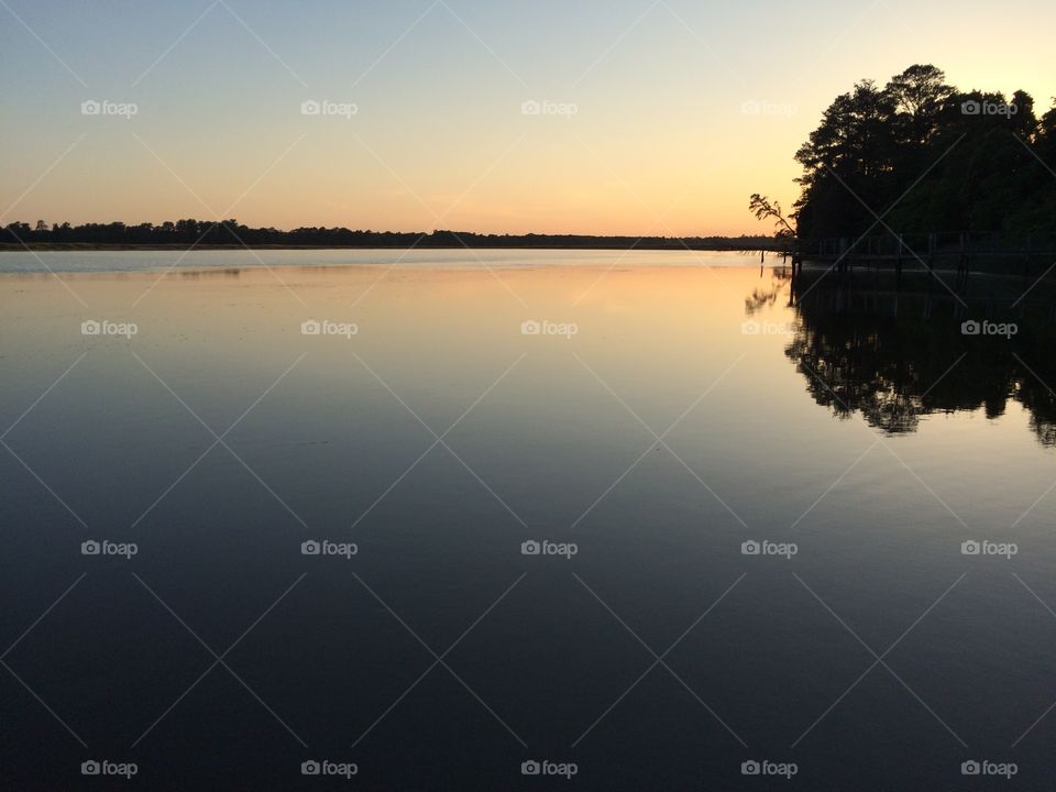 Sunset over water