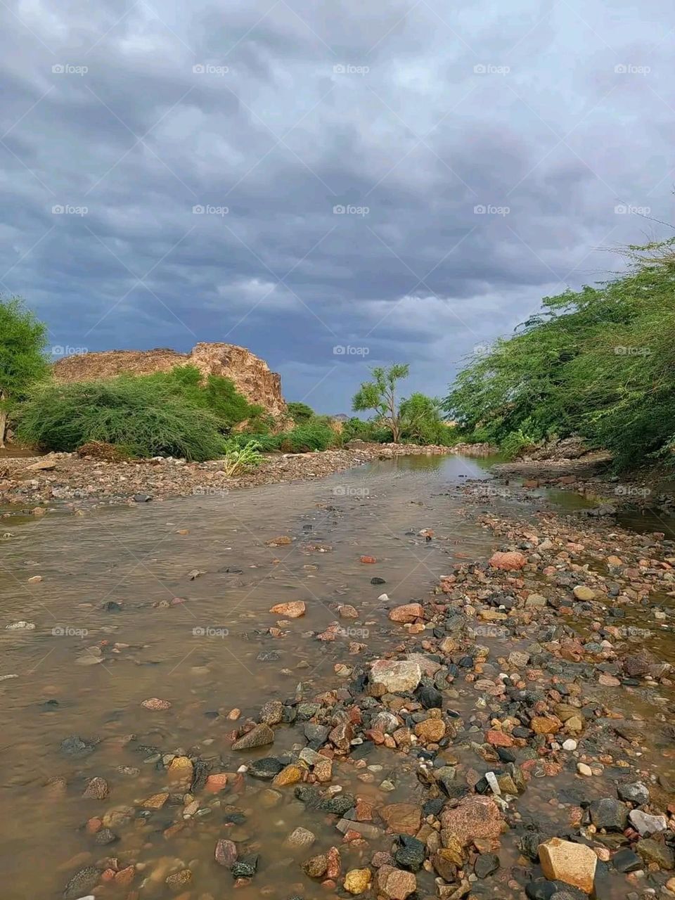 Glory be to God, the magnificent and picturesque view and the natural green trees are a view that is nothing more wonderful than it