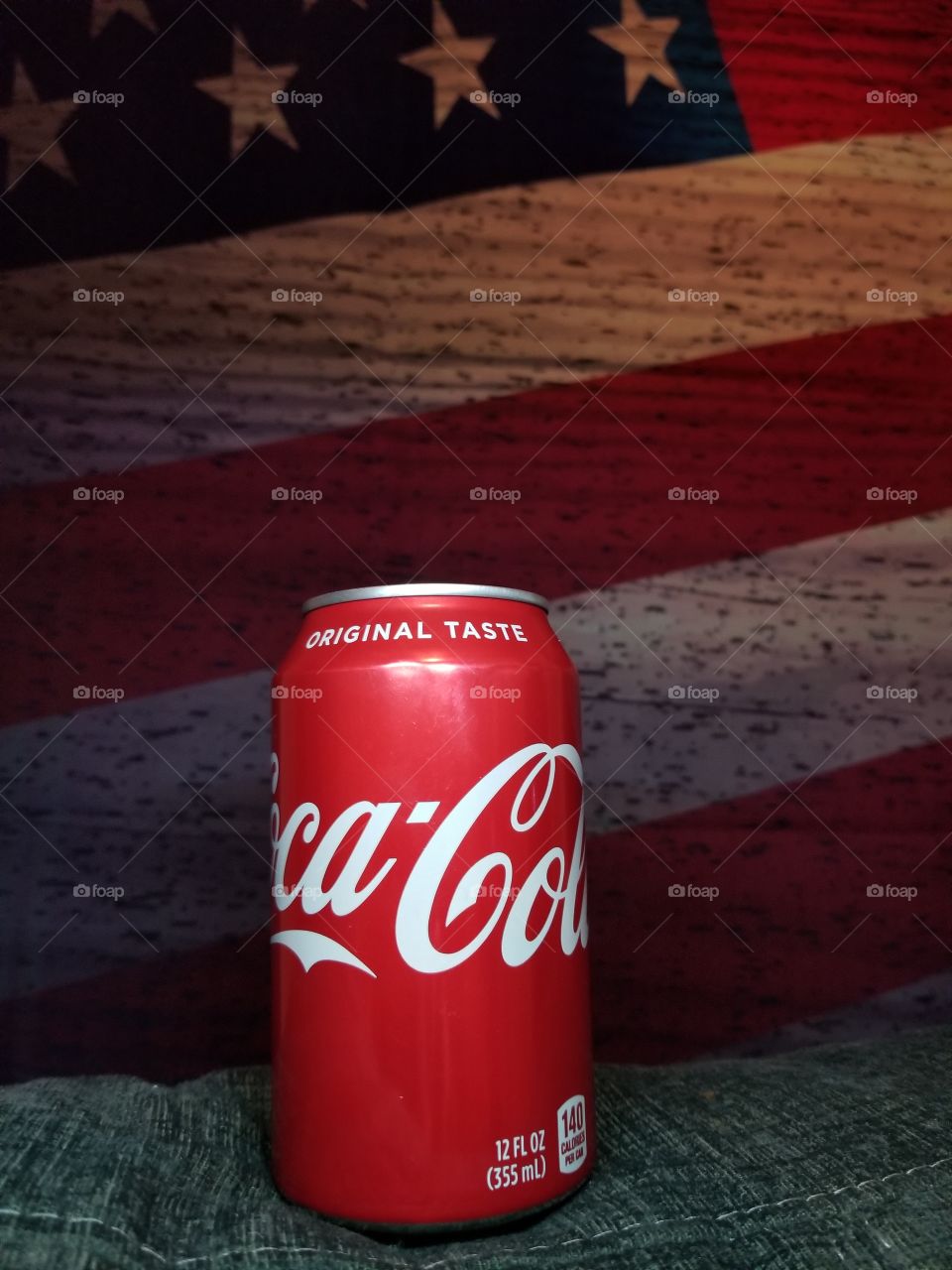 coca cola fizzy drink USA Flag background