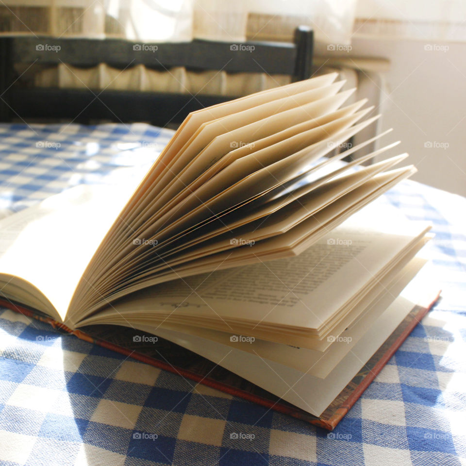 A book on the table